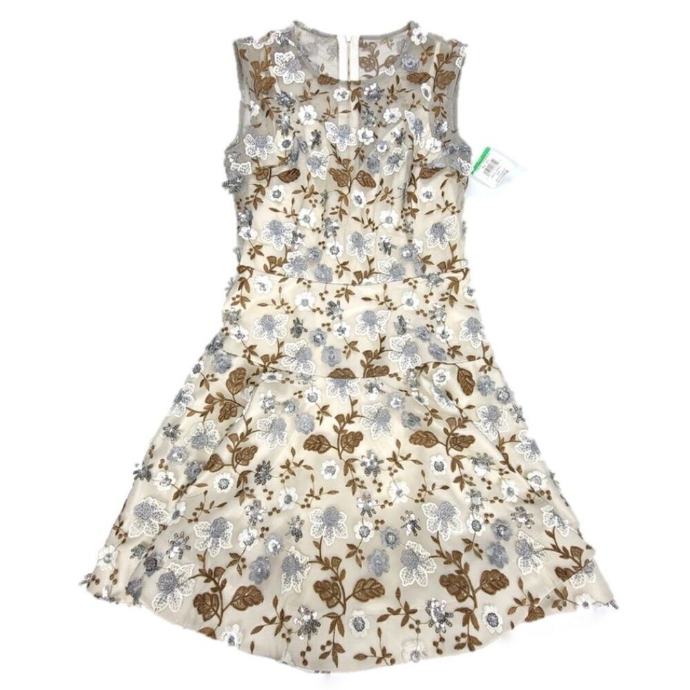 NWT Bronx and Banco Della Blanc Mesh Illusion Sequin Embellished Mini Dress US 6